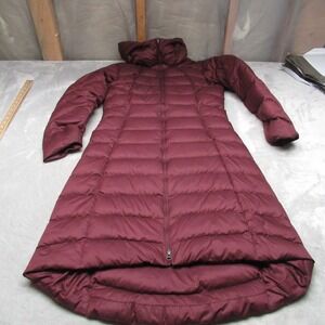 Patagonia Down Jacket Womens Medium Maroon Insulated Quilted Downtown Loft Parka